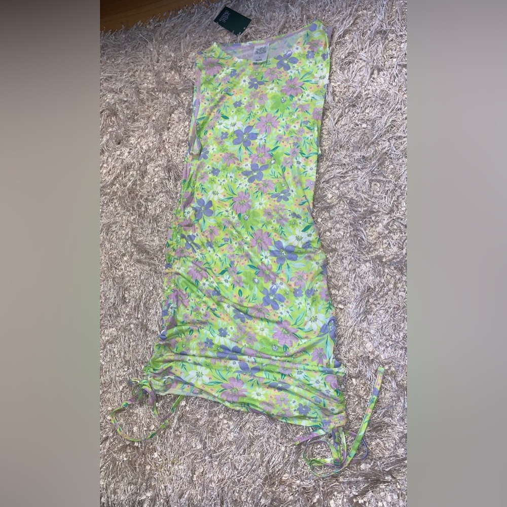 Wild fable sheer Floral Dress in Green and Purple size S NWT